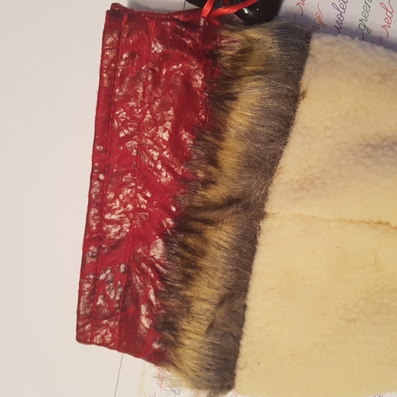 🎅🏼2/15$ NEW Santa Claus Christmas Bag Christmas Sock 6"x6" In. (Red/beige) - Picture 7 of 9